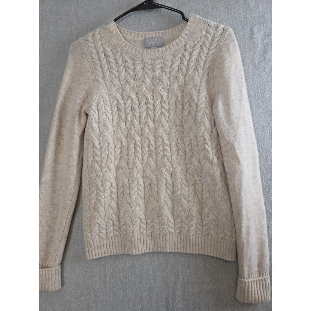 Pure Collection Sweater 100% Cashmere Chunky Knit Size 2 Luxury Old Money Career